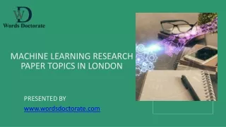 Machine Learning Research Paper Topics In London