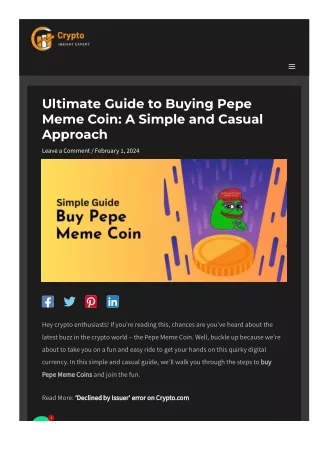 Buy Pepe Meme Coin