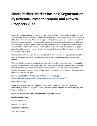 smart pacifier market business segmentation