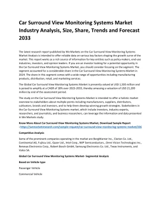 car surround view monitoring systems market