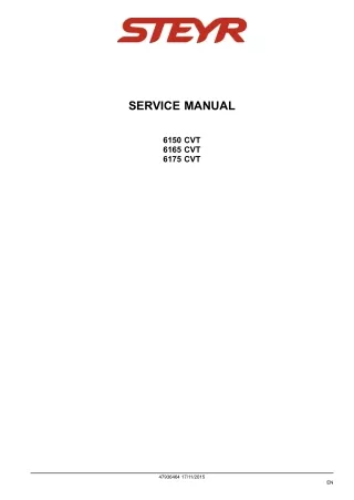 STEYR 6165 CVT Tractor Service Repair Manual