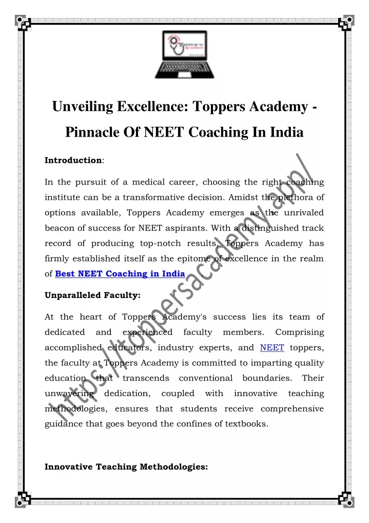 unveiling excellence toppers academy