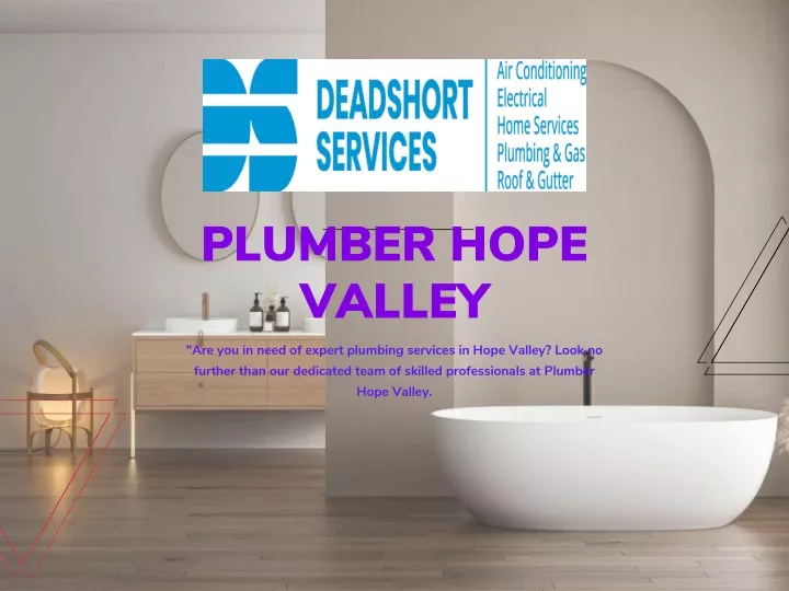 plumber hope valley are you in need of expert