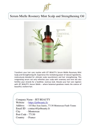 Serum Mielle Rosmery Mint Scalp and Strengthening Oil
