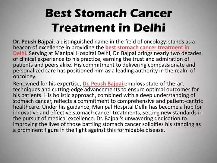 best stomach cancer treatment in delhi