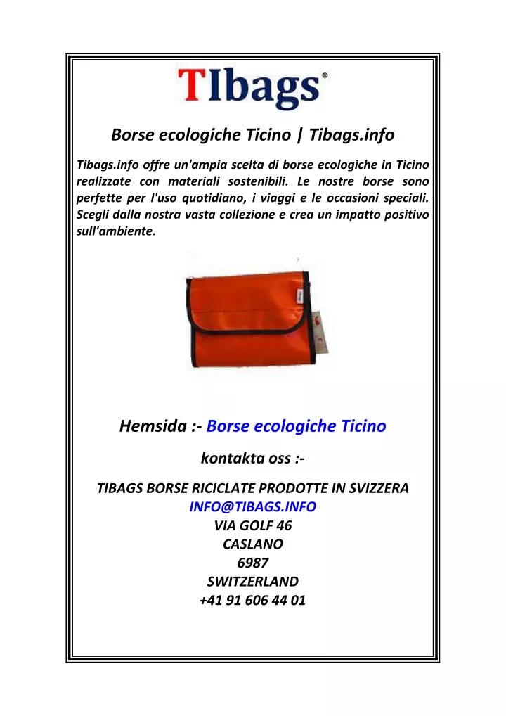 borse ecologiche ticino tibags info