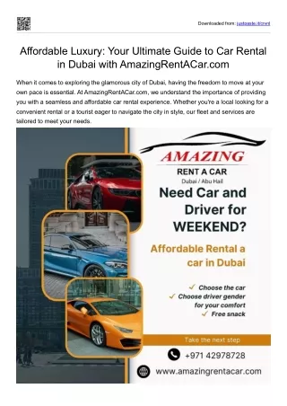 Affordable Rental a car in Dubai