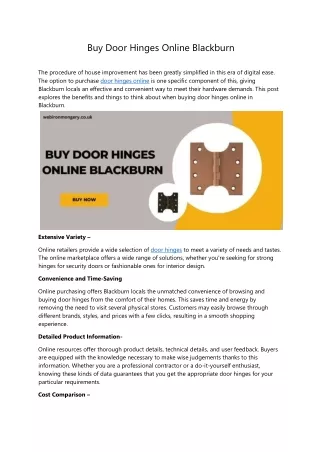 Buy Door Hinges Online Blackburn 2