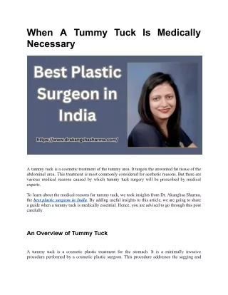 Best Plastic Surgeon in India