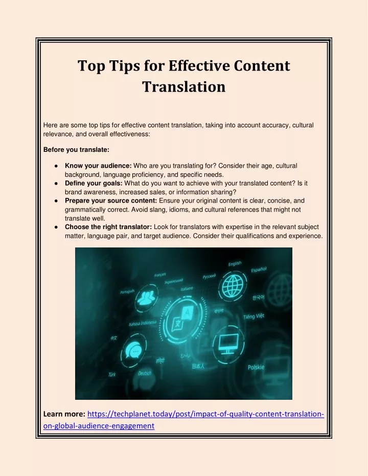 top tips for effective content translation