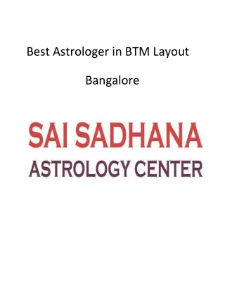 best astrologer in BTM Layout,Bangalore new
