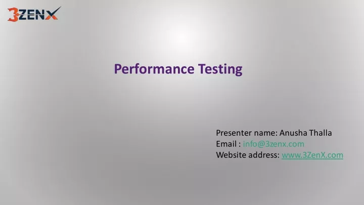 performance testing