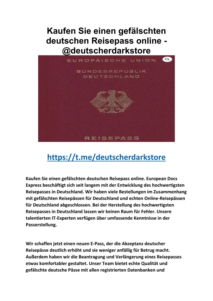 kaufen sie einen gef lschten deutschen reisepass