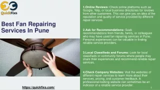 Best Fan Repairing Services In Pune