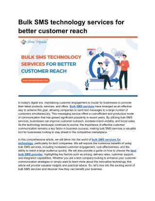 bulk sms technology services for better customer