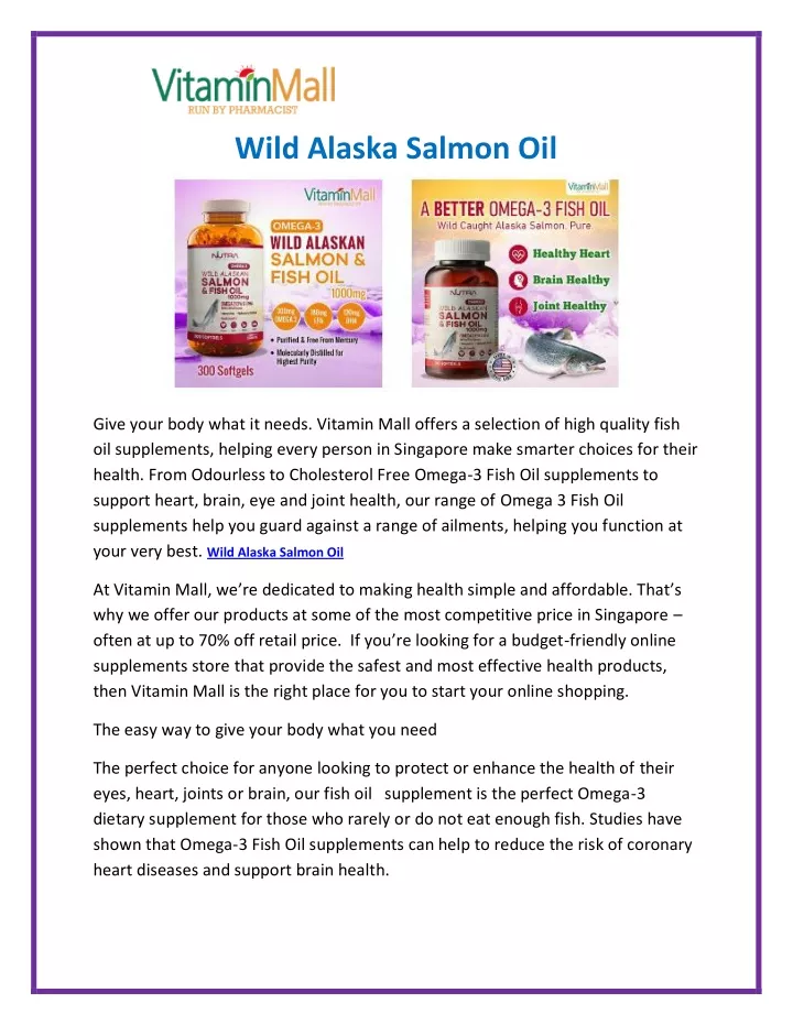 wild alaska salmon oil