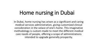 home nursing in dubai