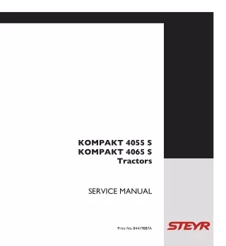 STEYR KOMPAKT 4065S Tractor Service Repair Manual