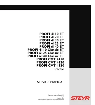 STEYR PROFI 4110 Classic ET Tractor Service Repair Manual