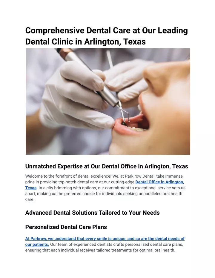 comprehensive dental care at our leading dental