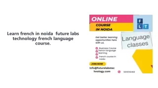 Learn French in Noida | Future Labs Technology French Language Course