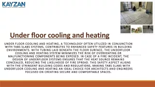 "Enhancing Safety: Fire-Resistant Features in Tabs Slabs Cooling  and Heating