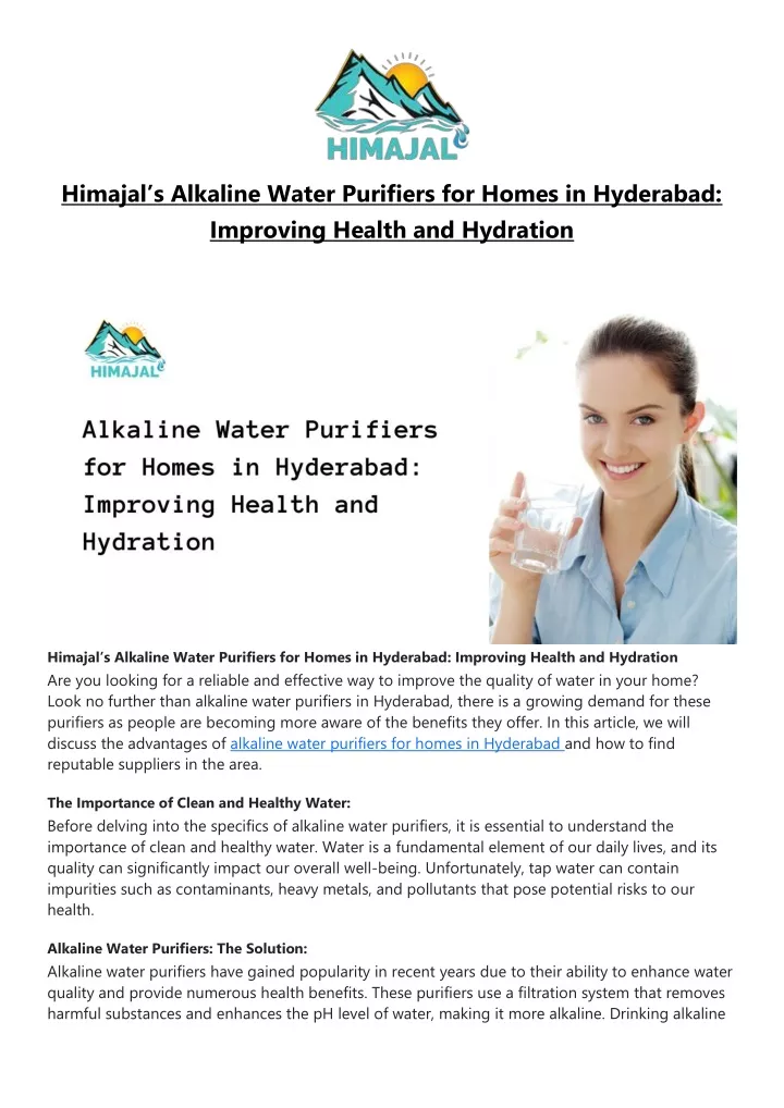 himajal s alkaline water purifiers for homes