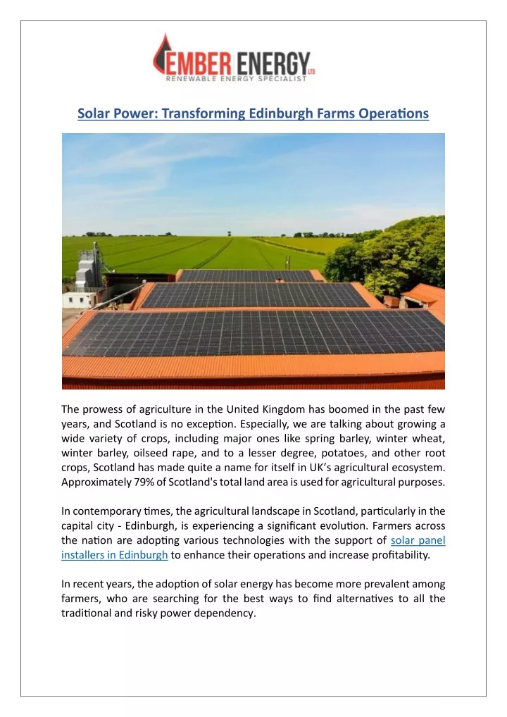 solar power transforming edinburgh farms