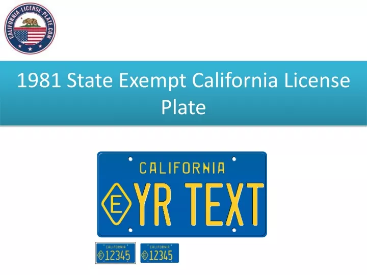 1981 state exempt california license plate