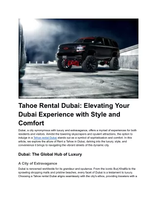 tahoe rental dubai: Enjoy The UAE's Weather Moosa rent a car in Dubai