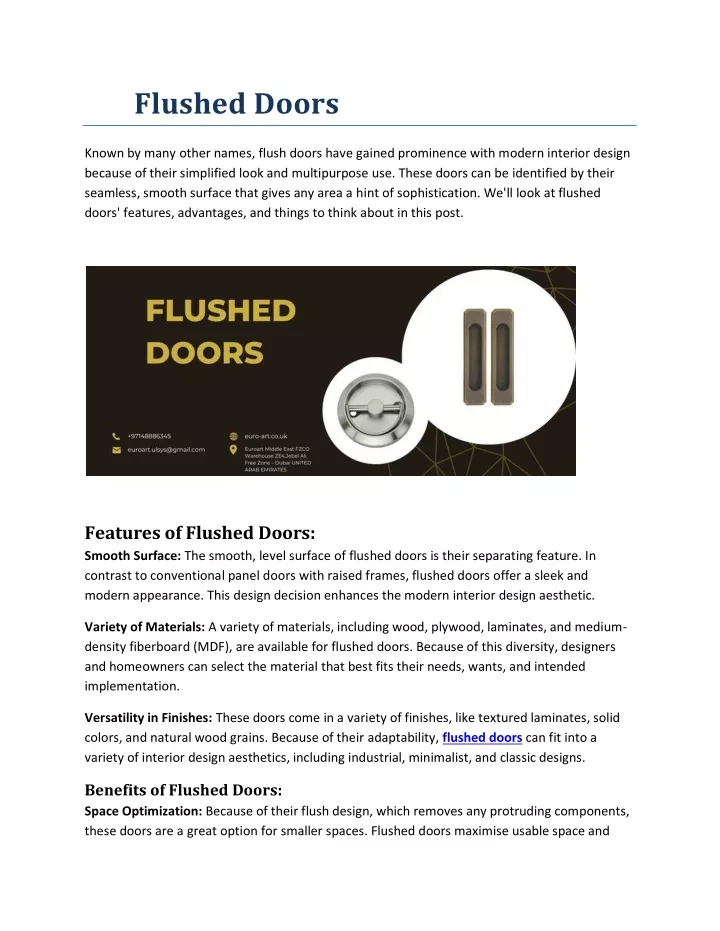 flushed doors