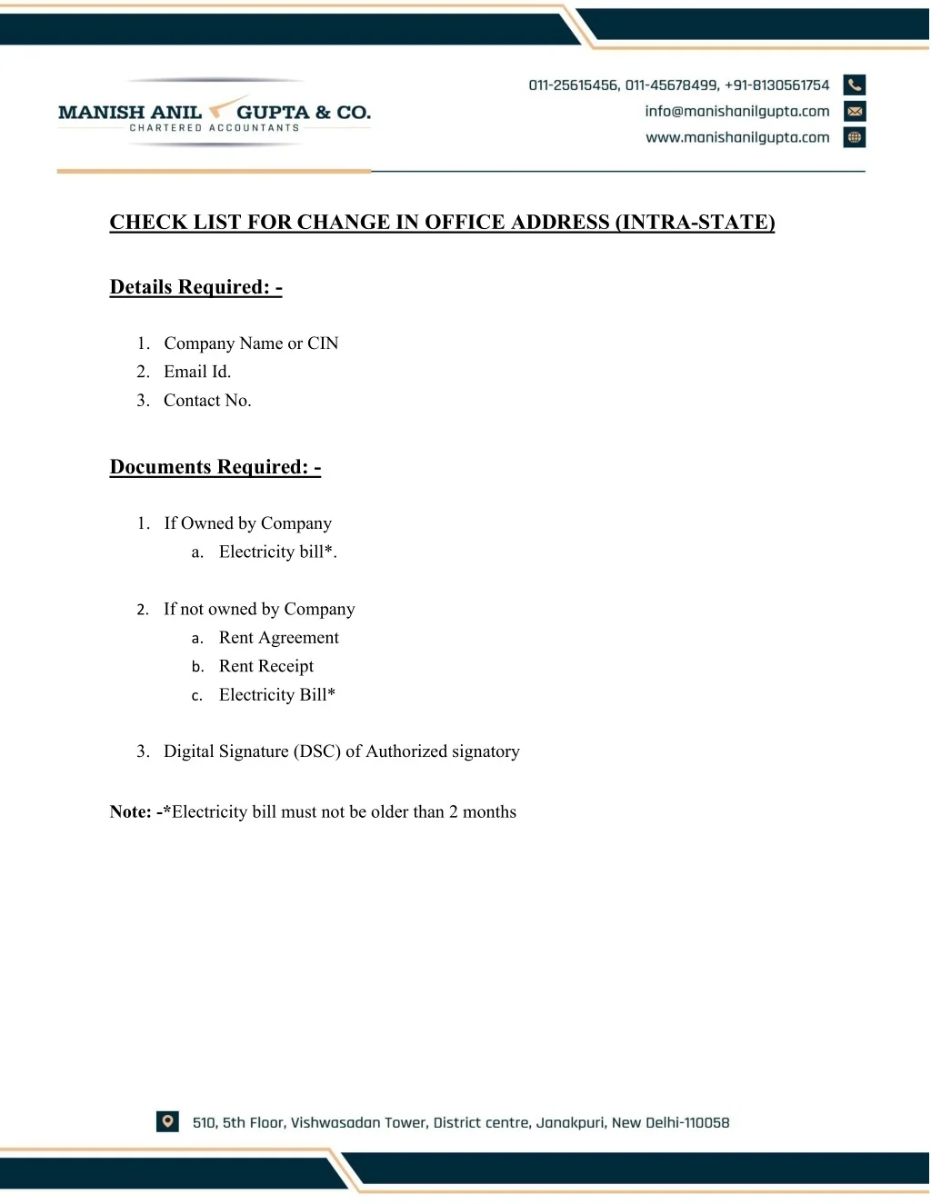 PPT - Check List for Change in Office Address(Intra-State) PowerPoint ...