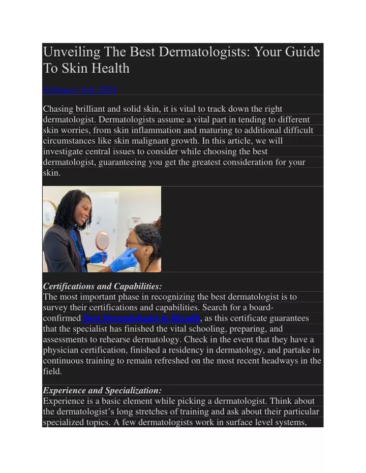 Ppt Unveiling The Best Dermatologists Powerpoint Presentation Free Download Id12888707 4381