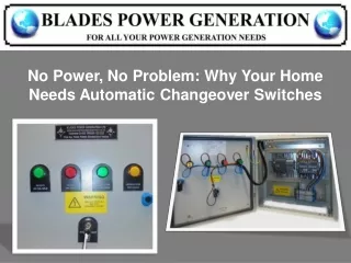 No Power, No Problem: Why Your Home Needs Automatic Changeover Switches