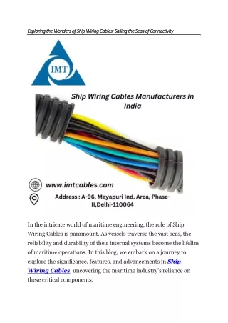 exploring the wonders of ship wiring cables