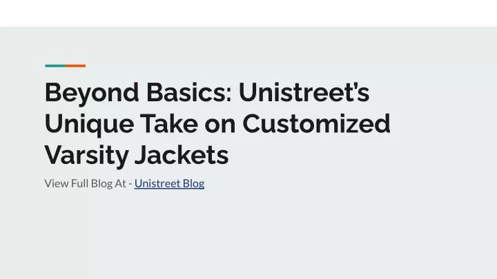 beyond basics unistreet s unique take