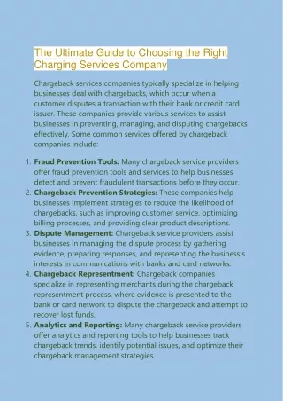 The Ultimate Guide to Choosing the Right Charging Services Company
