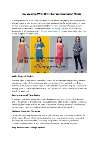 Buy Western Wear Dress For Women Online Noida