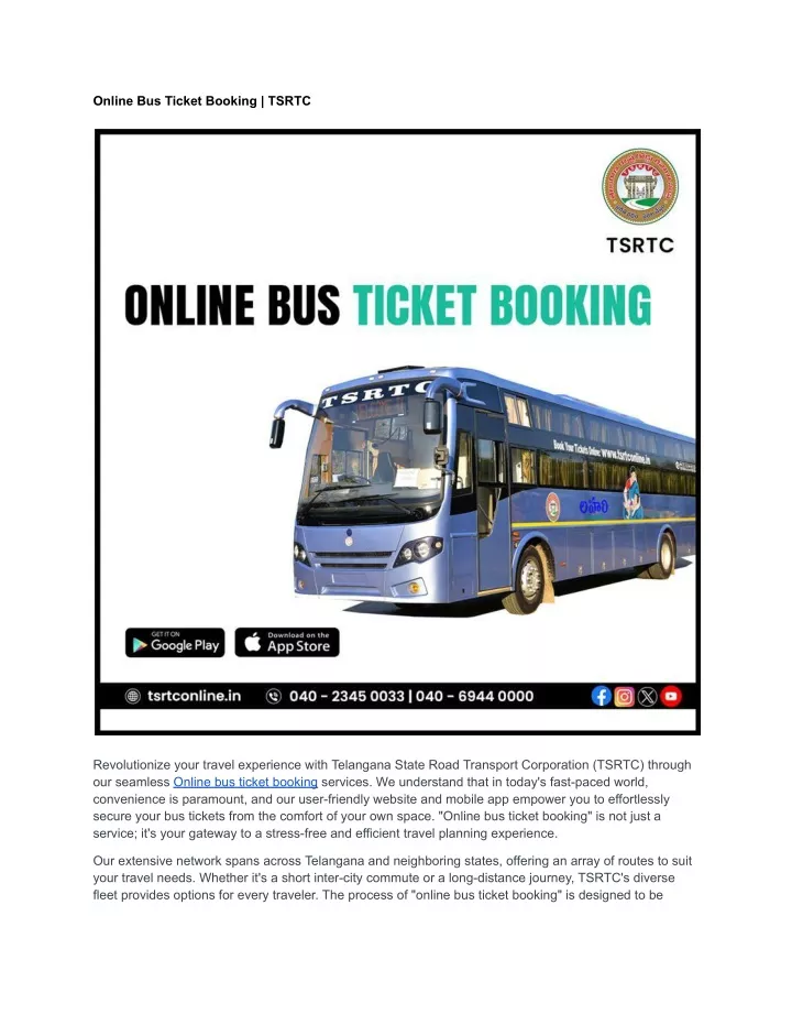 online bus ticket booking tsrtc