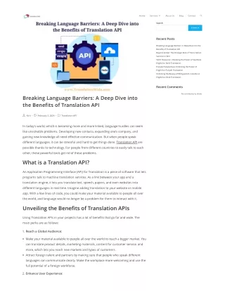 PPT - Breaking Language Barriers A Deep Dive into the Benefits of Translation API PowerPoint 