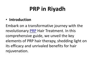 PRP in Riyadh