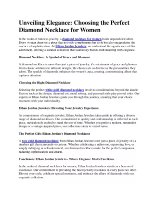 Diamond necklace for women