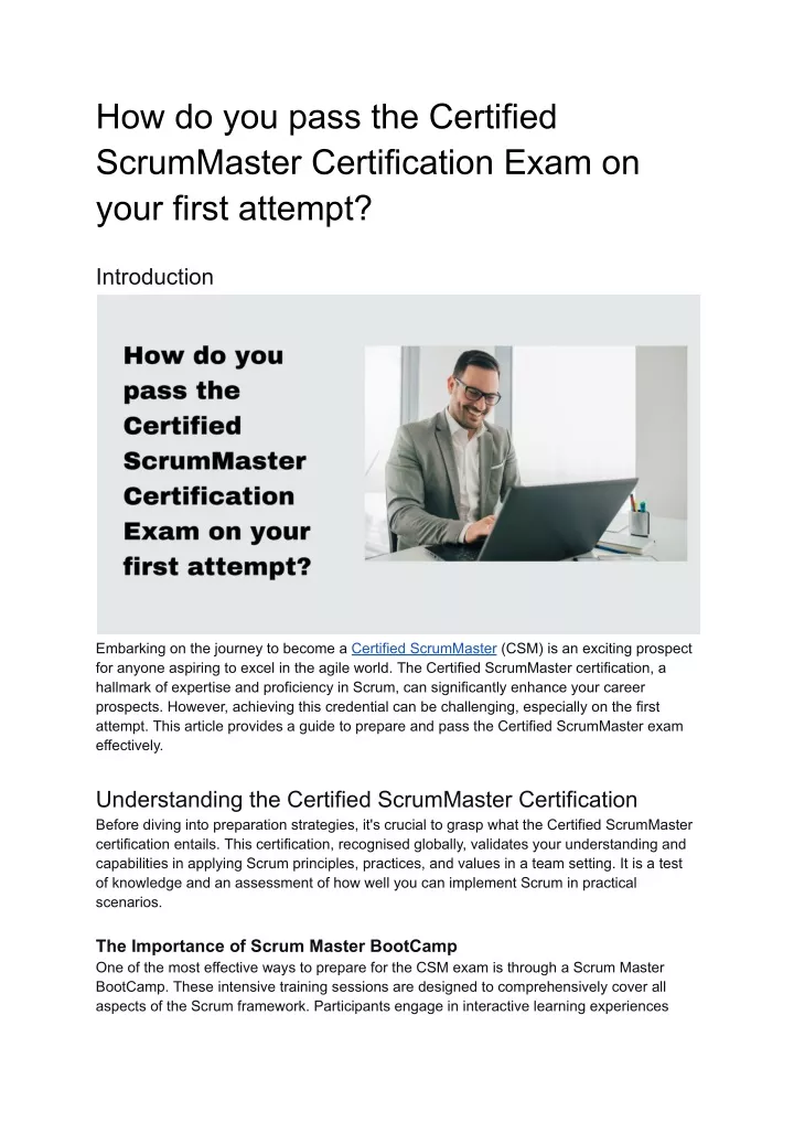 how do you pass the certified scrummaster