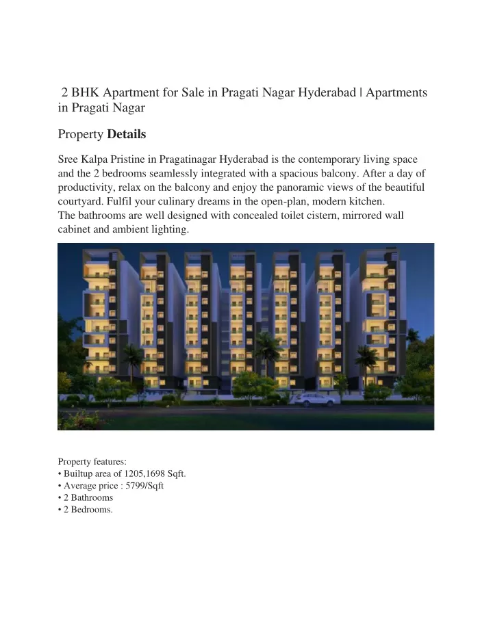 2 bhk apartment for sale in pragati nagar