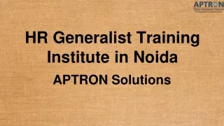 HR Generalist Training Institute in Noida