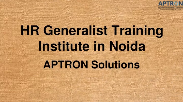 hr generalist training institute in noida