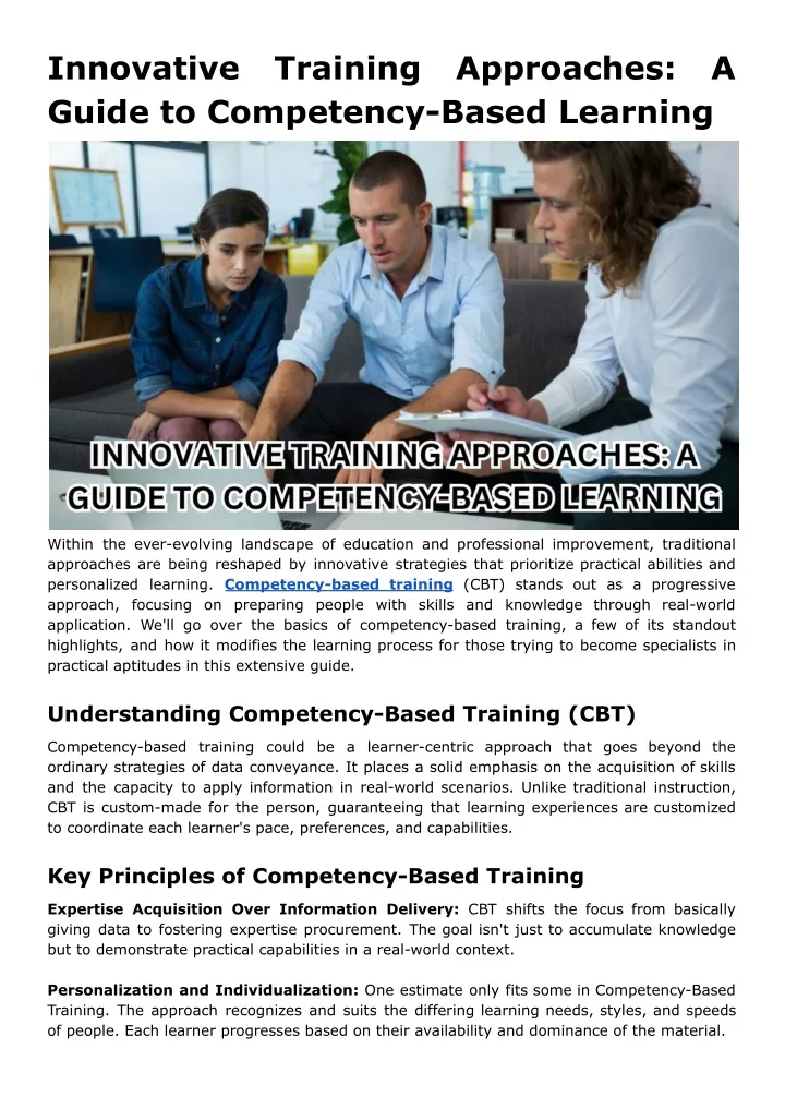 innovative guide to competency based learning