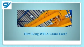How Long Will A Crane Last