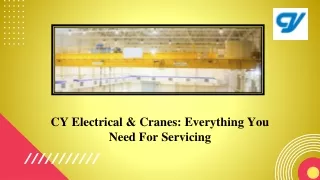 CY Electrical & Cranes Everything You Need For Servicing