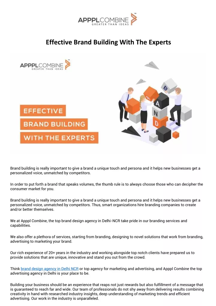 effective brand building with the experts